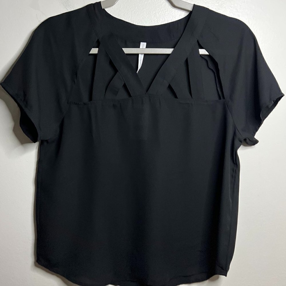 Grayson Threads Blouse NWT in Black Size M NWT - image 1